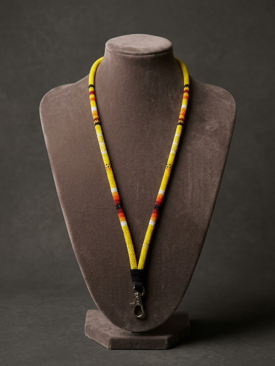 Round Beaded Lanyard(Yellow)