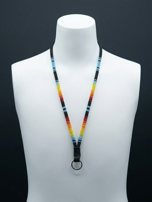 Round Beaded Lanyard(Black)