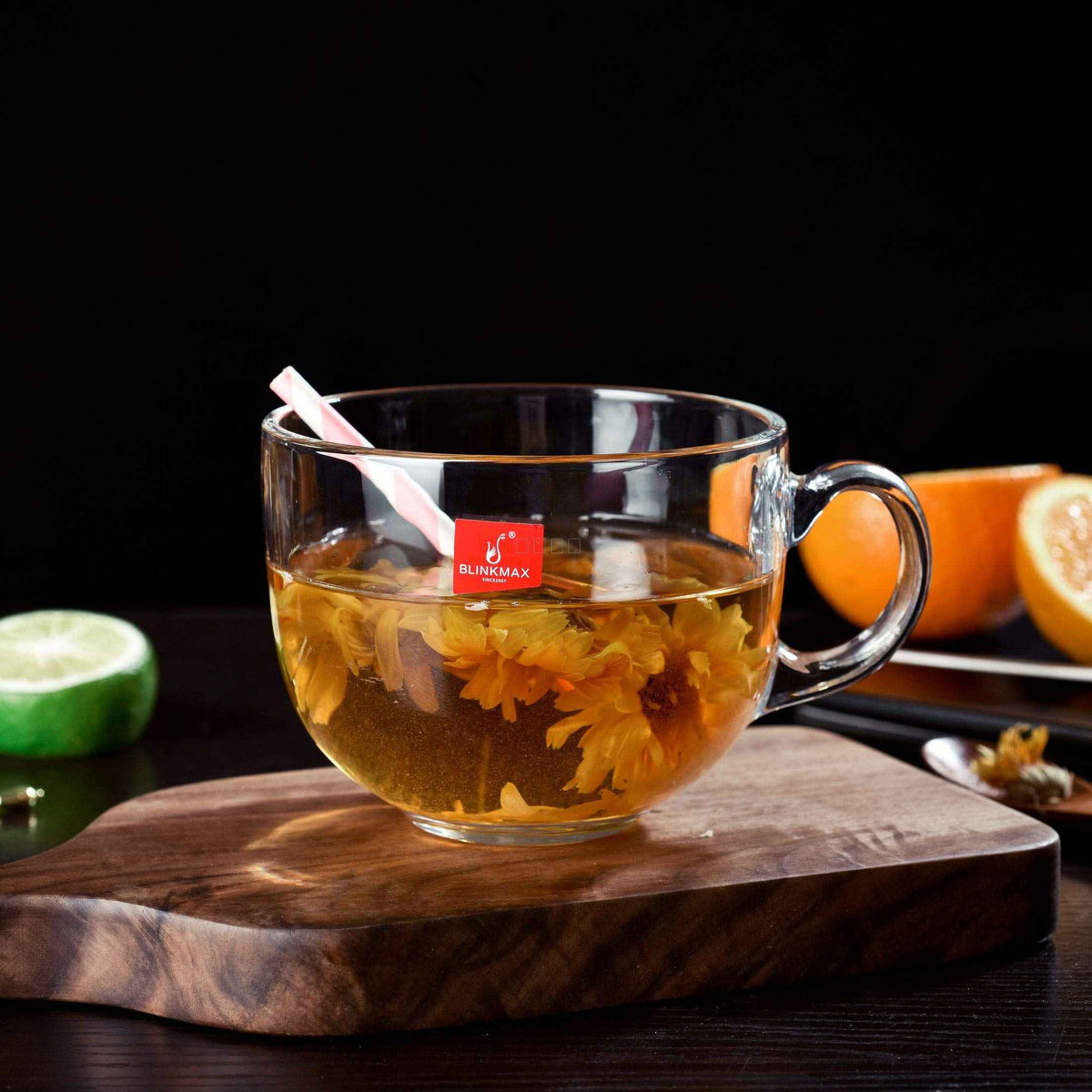 BLINKMAX Glass Teacups – 6.35 oz (190 mL), Set of 6