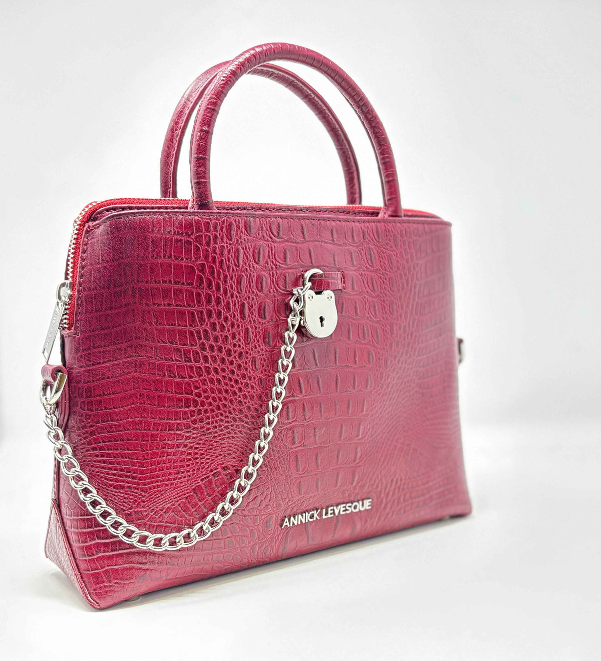 Sac à Main en Cuir Rouge croco, Miranda