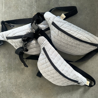 The Cross Body Bag - Grey Quilted