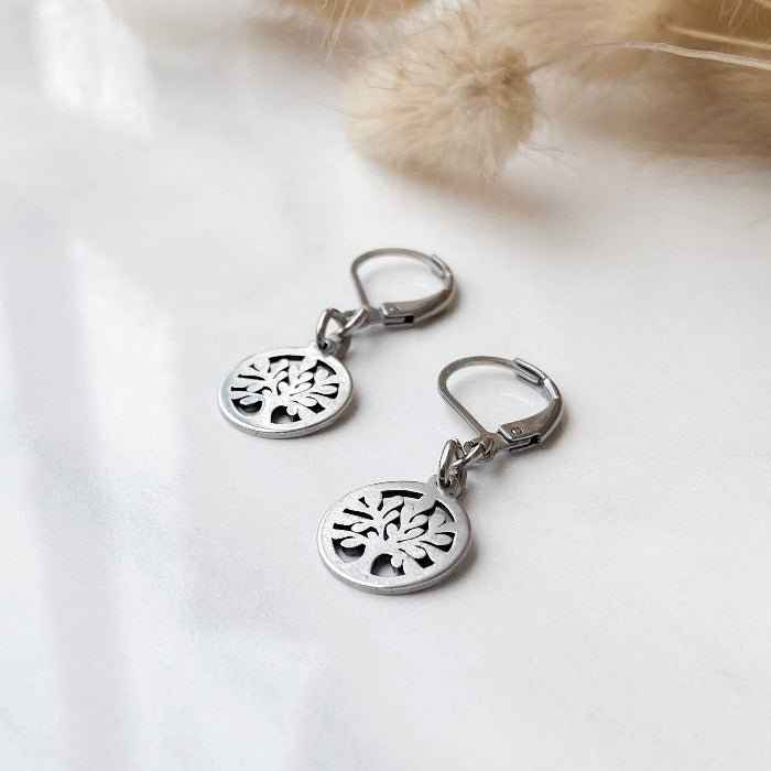ARBRE DE VIE | Boucles d'oreilles en acier inoxydable