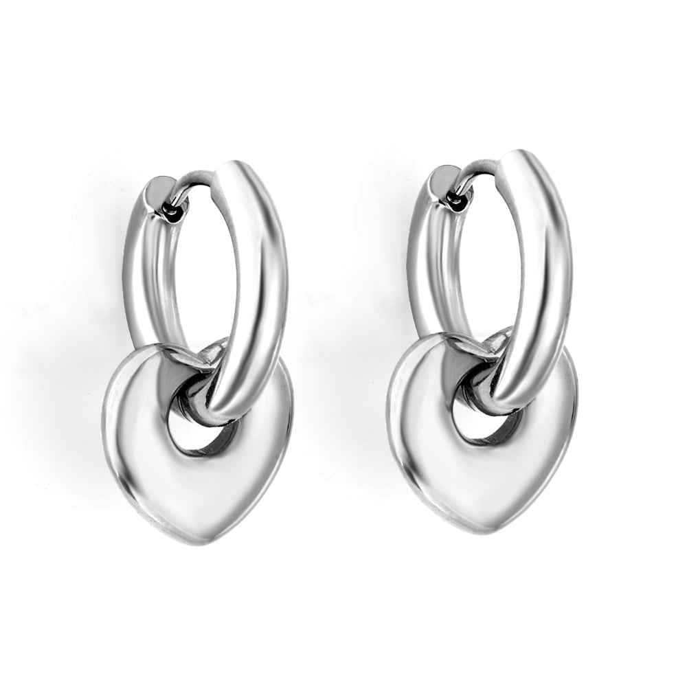 Heartfelt Circle Charm Earrings