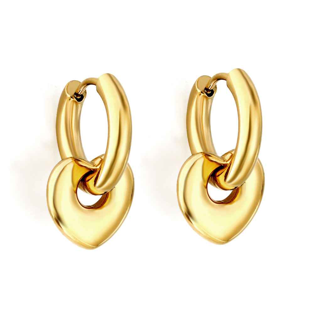 Heartfelt Circle Charm Earrings