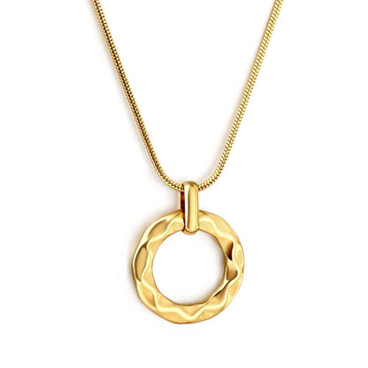Textured Circle Cutout Pendant