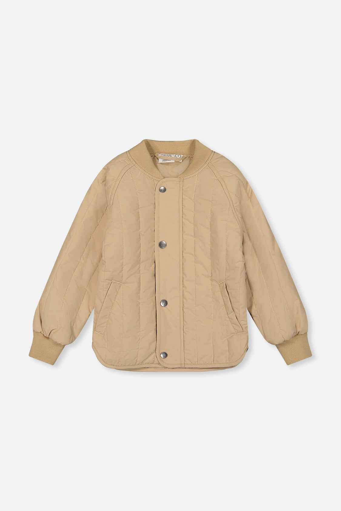 Quilted Raglan Sleeve Jacket Beige