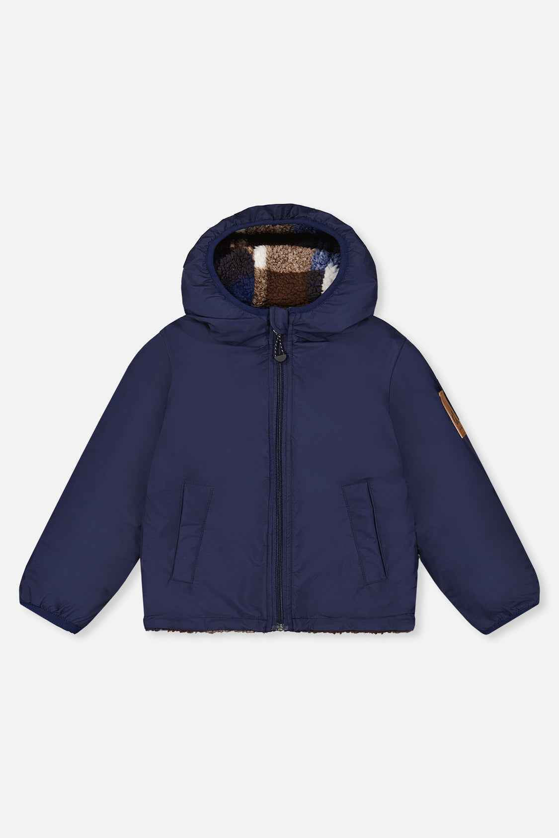 Reversible Mid-Season Jacket Dark Blue And Brown