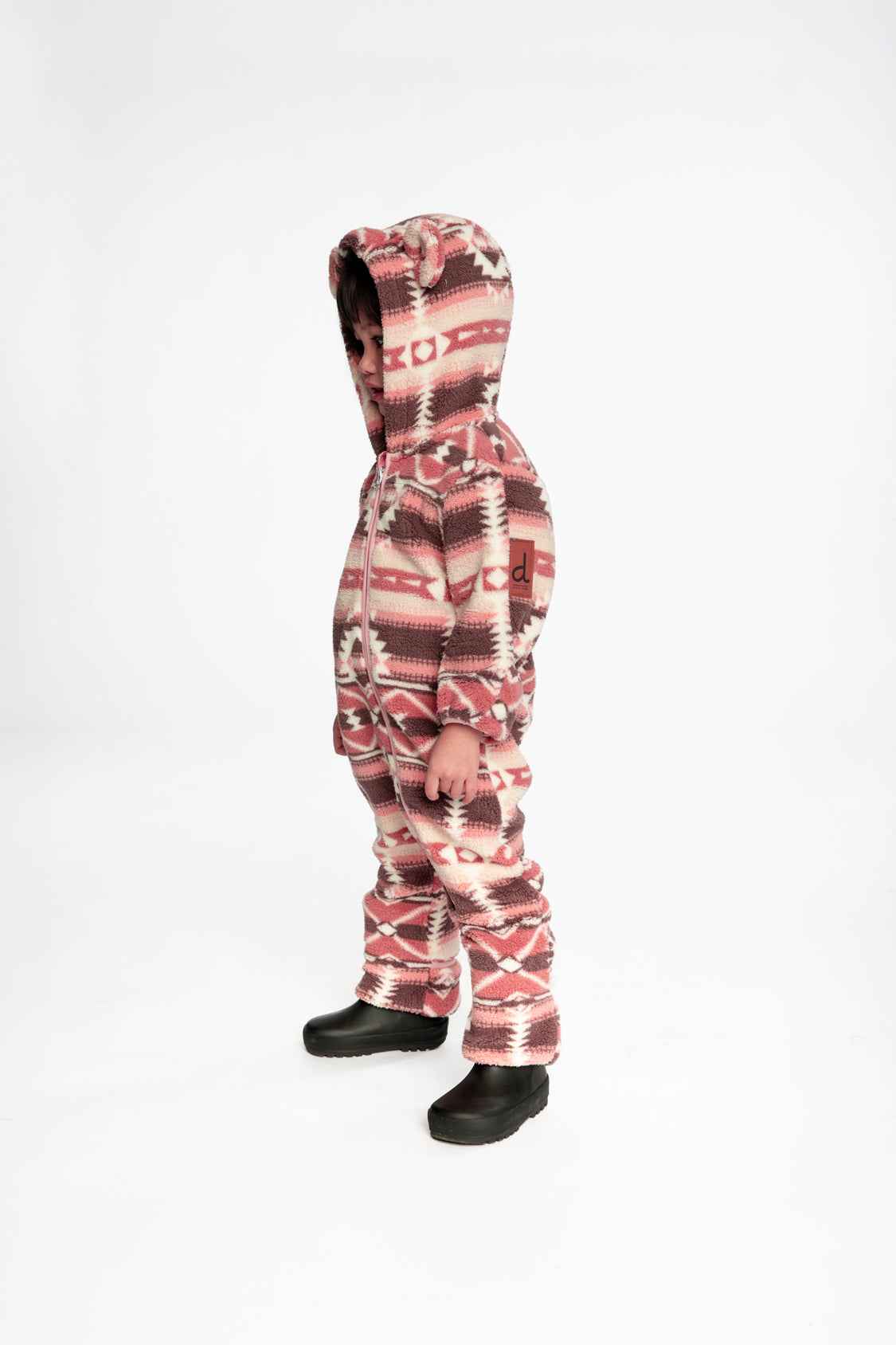 Baby Mid-Season Plush One-Piece Outerwear Aztec Pink