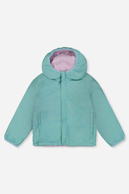 Reversible Mid-Season Jacket Pale Blue-Grey And Mauve