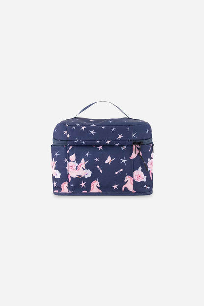 Lunch Box Navy Unicorn Print