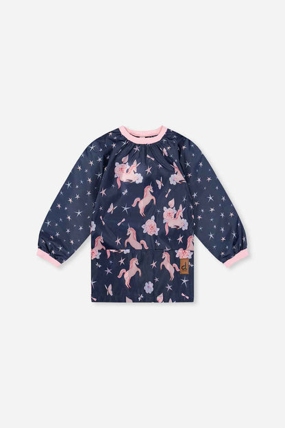 Apron Navy Unicorn Print