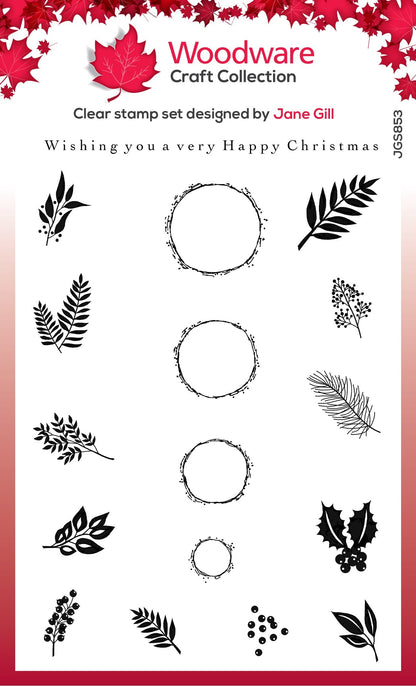 Woodware Clear Singles Bubble Ornaments 4 in x 6 in Stamp Set