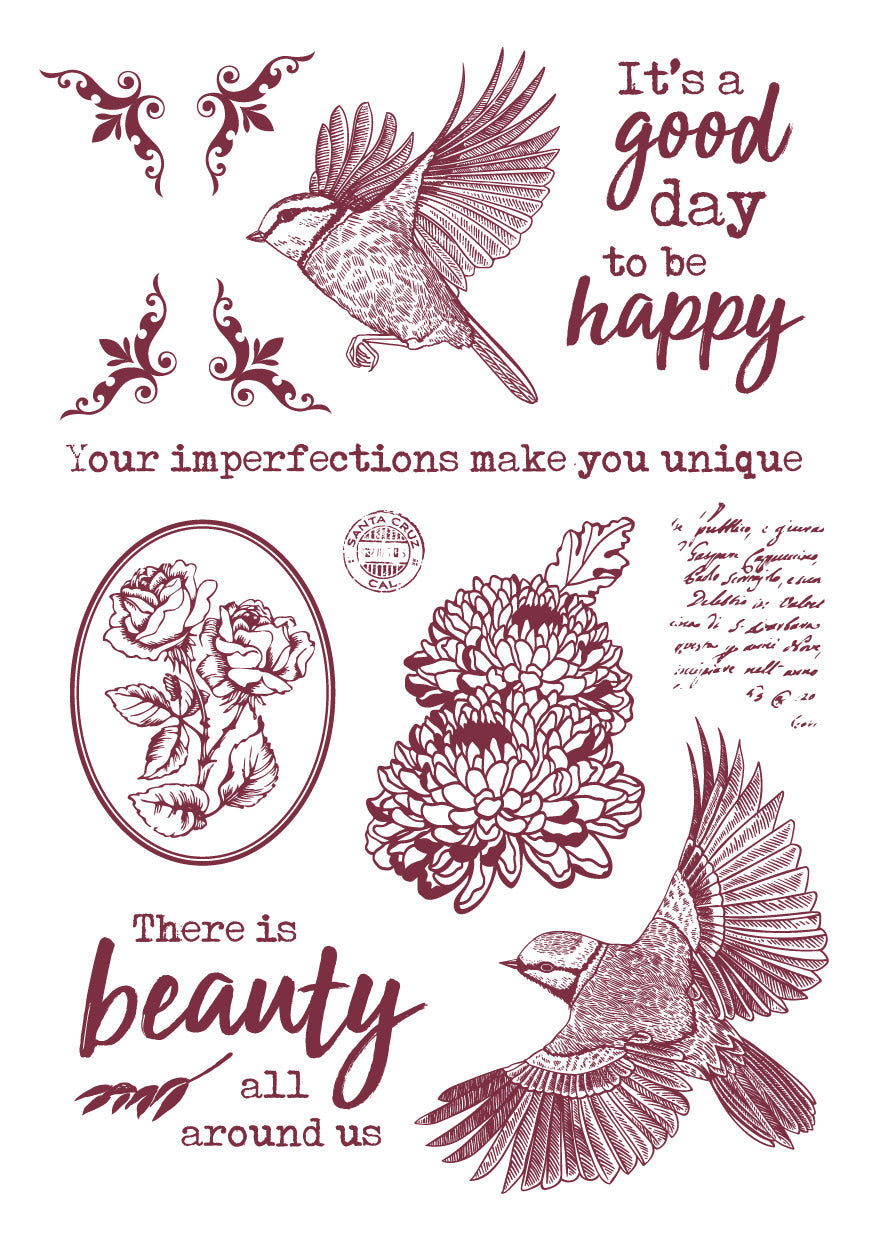 JMA Rub On Sticker Quotes & Vintage Elements Inner Peace 148x210x2mm 6 SH nr.03