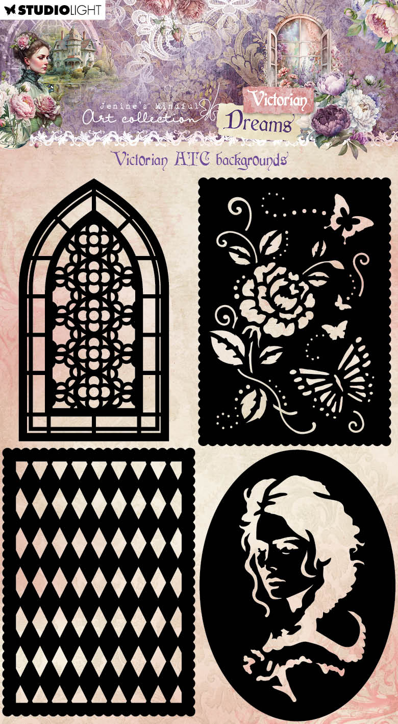 JMA Mask Victorian ATC Backgrounds Victorian Dreams 4 PC