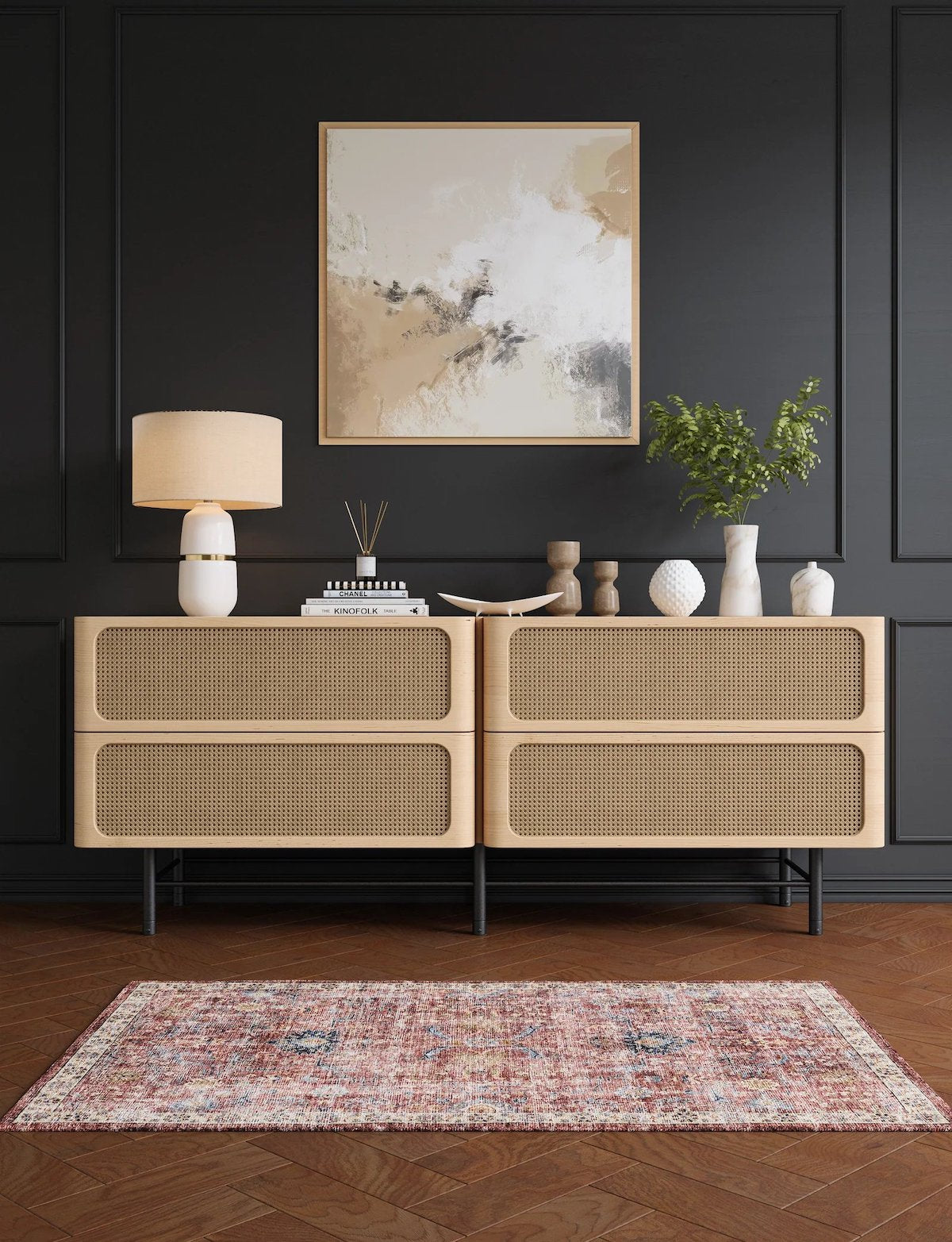 Teppich Jasper Rose Taupe Rot