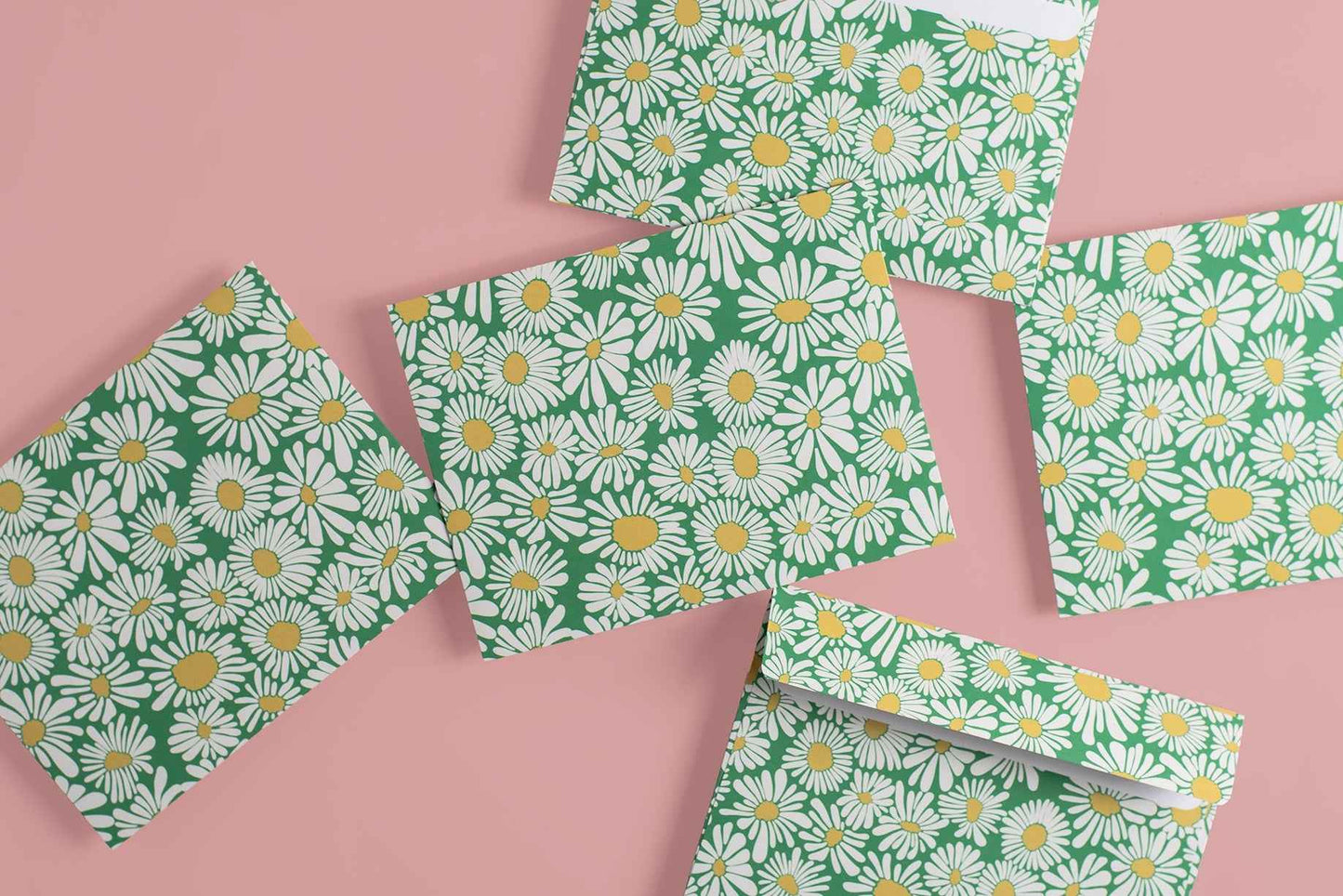Green Daisies Pattern Envelope - 5 Pack