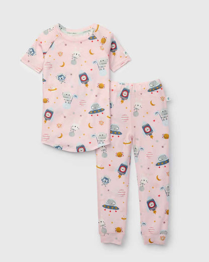 Short Sleeve Long Pants Summer Pajama Set TENCEL™ - Astro Explorers