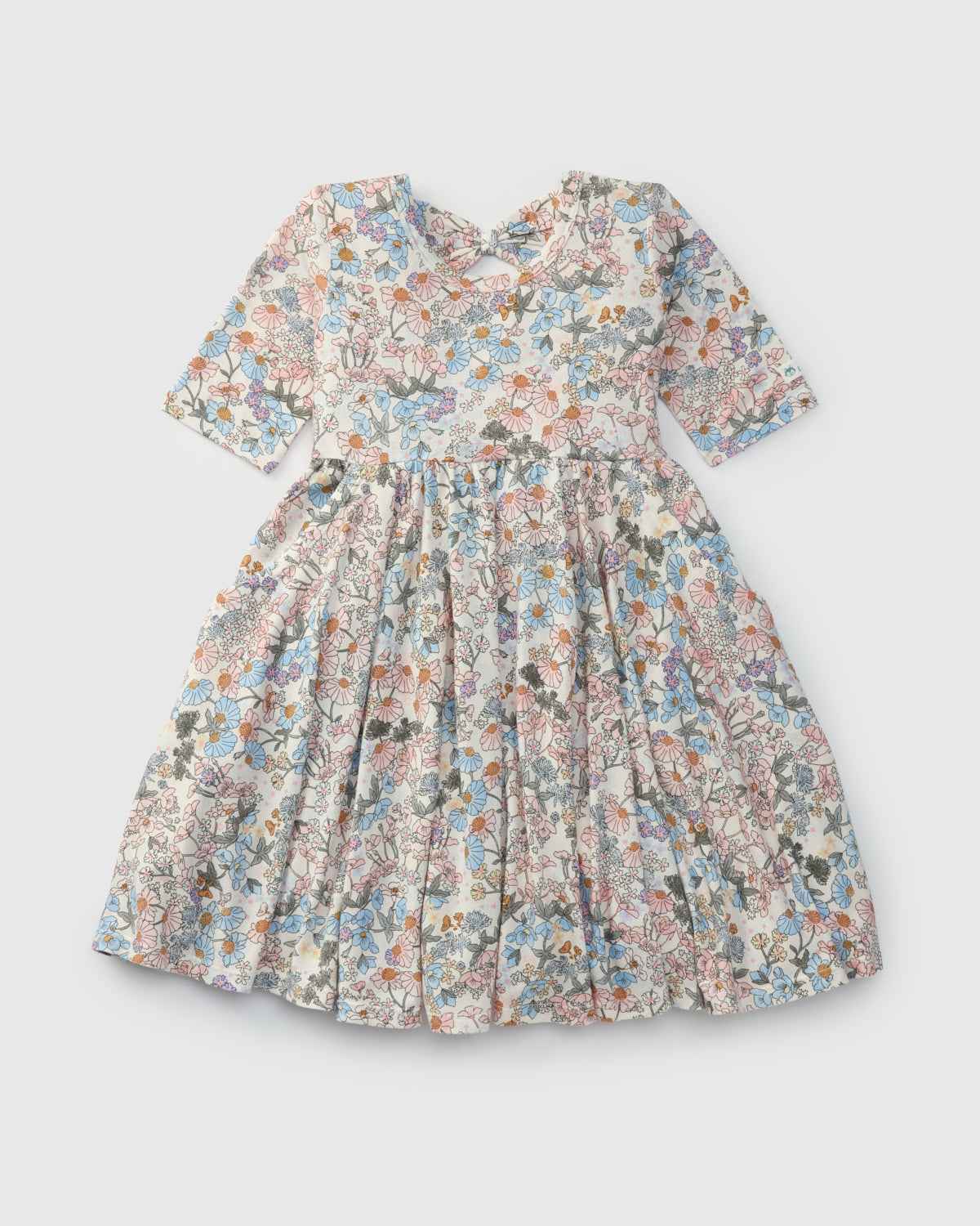 Short Sleeve Skater Dress - English Garden