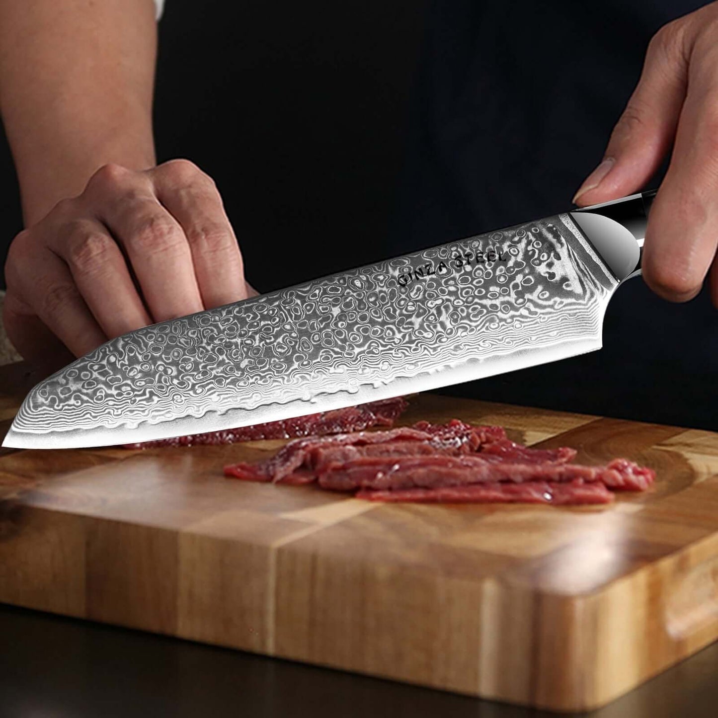 Hagakure 20 - Japanese Santoku Knife 8" - VG10 Damascus Steel