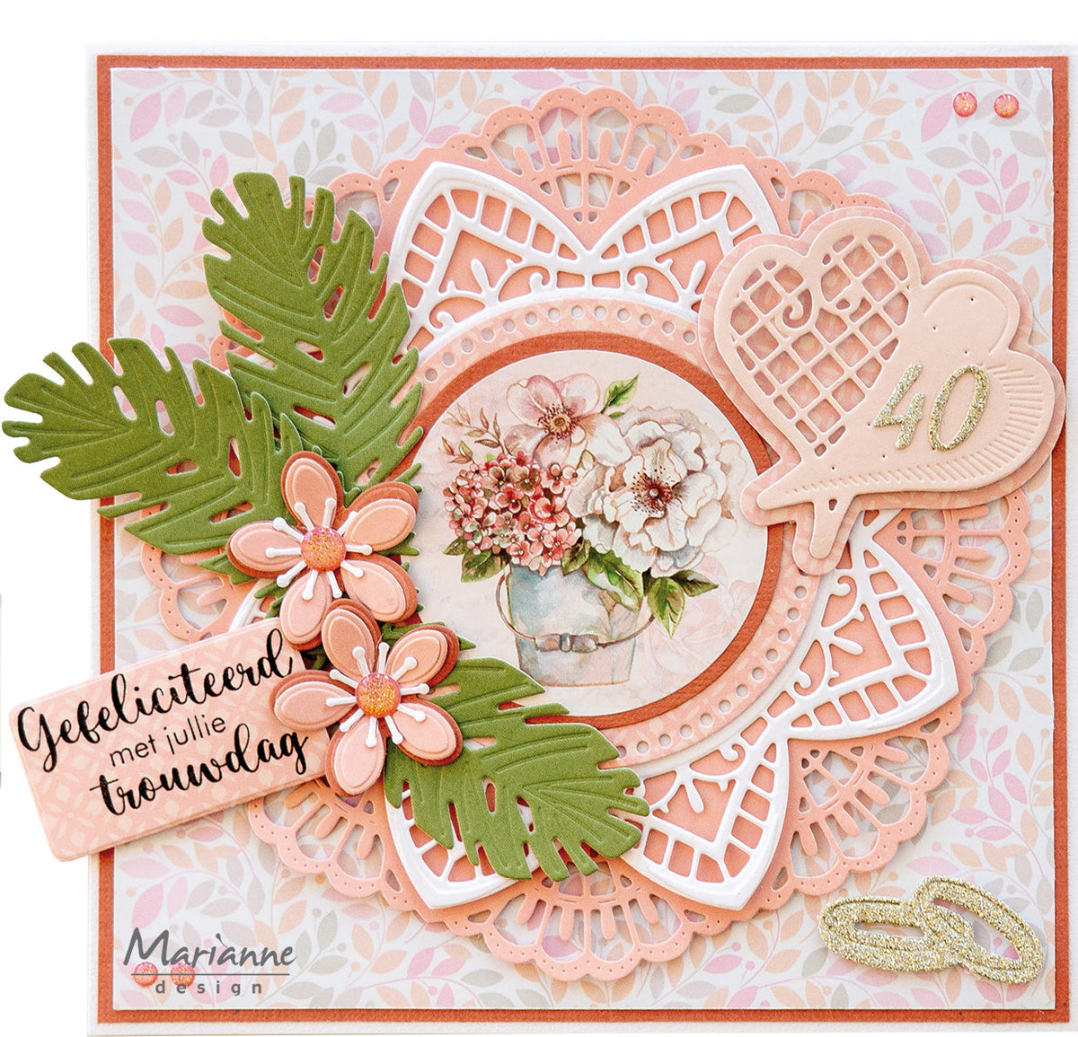 Marianne Design Creatables Die - Anja's Elegant Circle With Hearts