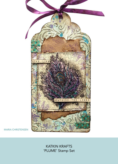 Katkin Krafts Plume 6 in x 8 in Clear Stamp Set