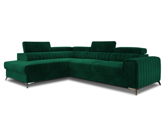 Laurence Sectional Storage Sleeper Chaise Sofa - Green