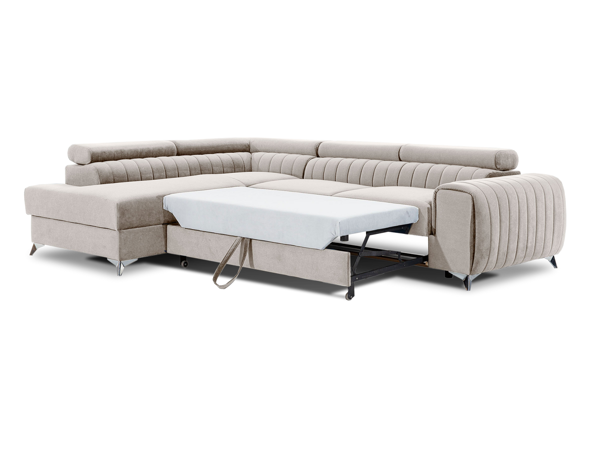 Laurence Sectional Storage Sleeper Chaise Sofa - Beige