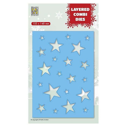 Nellie's Choice Layered Combi Dies Rectangle Stars B