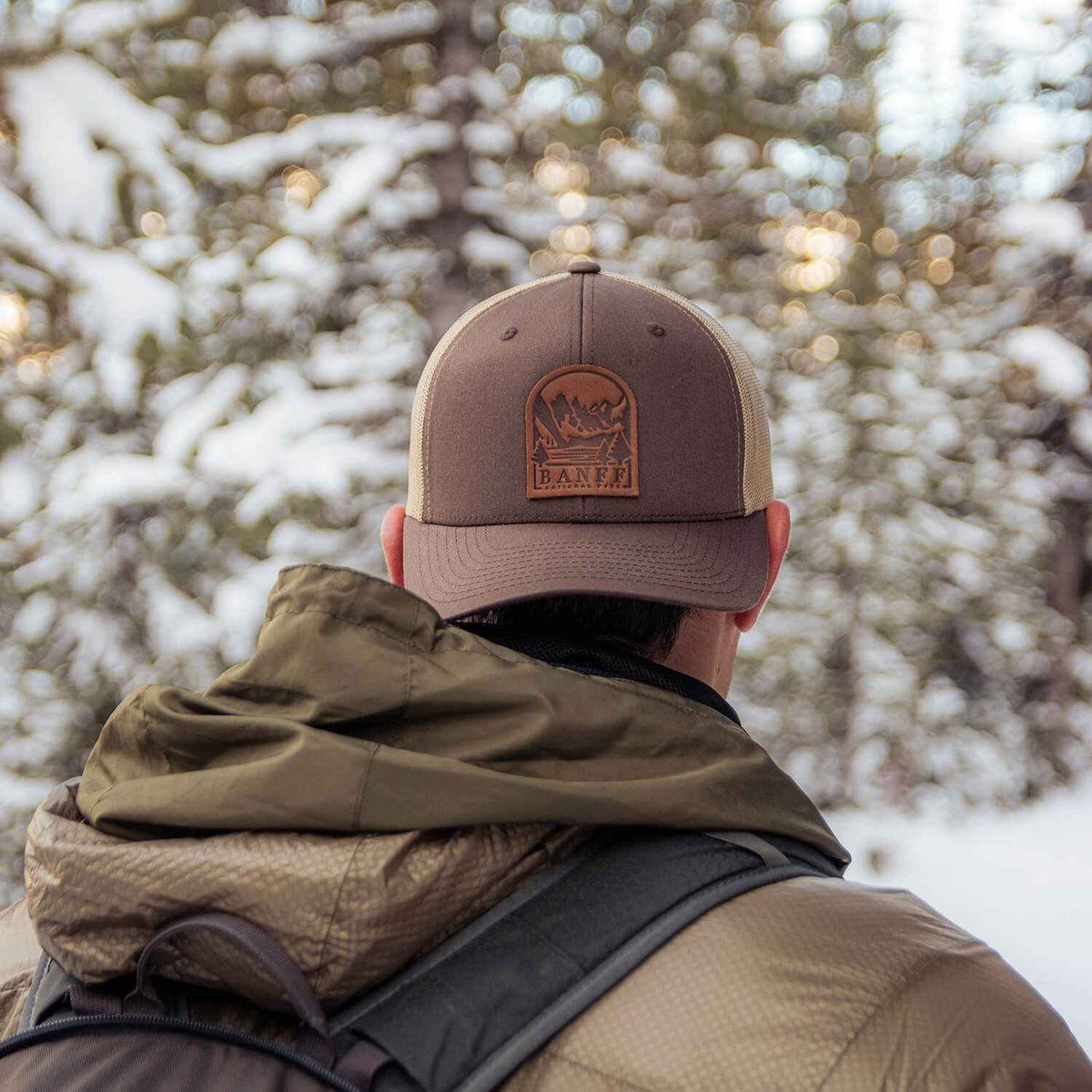 Banff National Park Leather Patch Trucker Hat