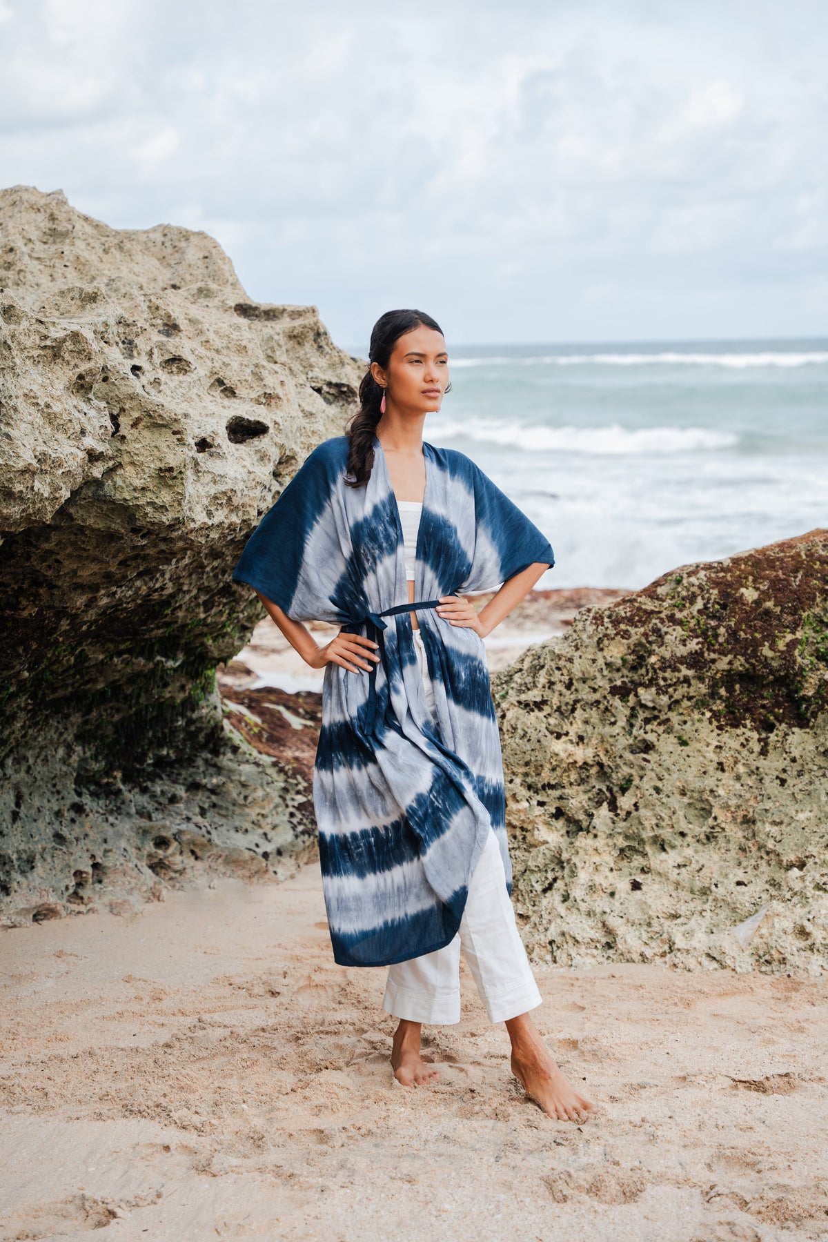 Stripey Kimono - Monochrome