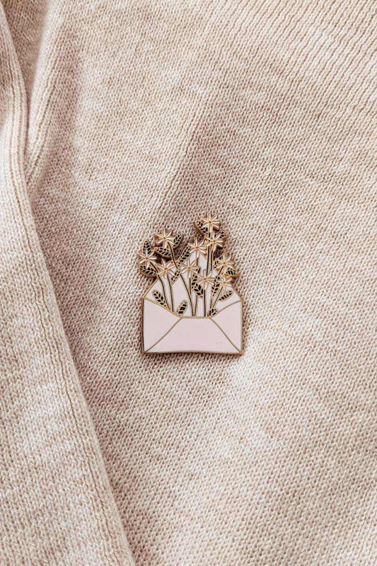 Letter full of flowers Enamel Pin