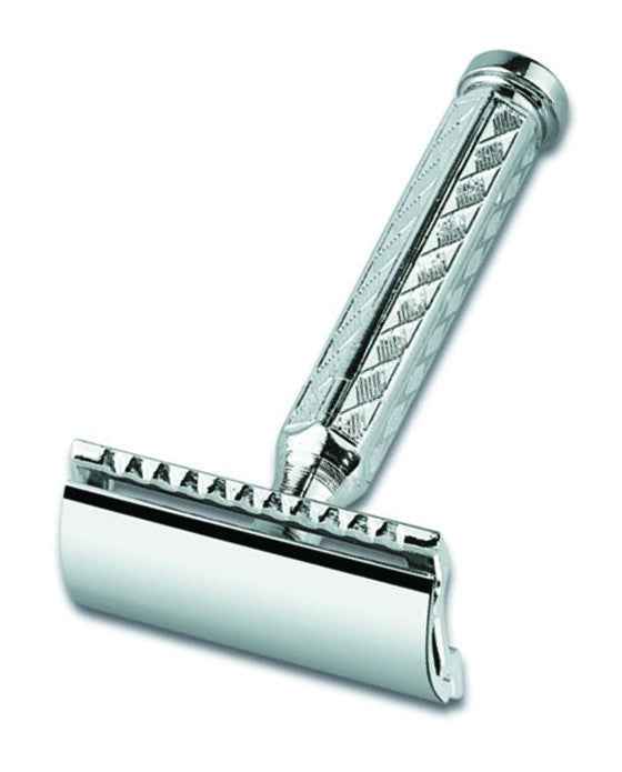 Merkur 42C 3-Piece DE Safety Razor, Closed Comb, Classic 1906 Etched Handle, Chrome