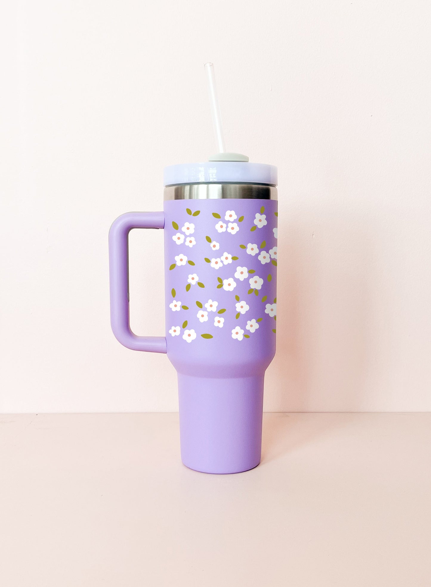 Gobelet isotherme 40oz - lavande Bloom blanc