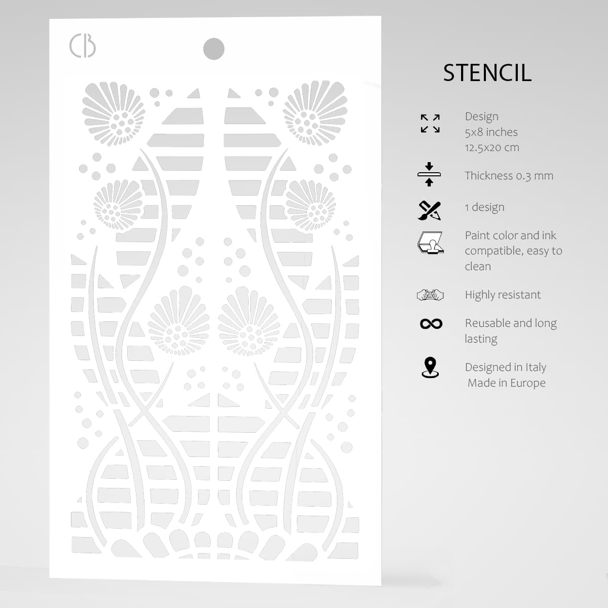 Ciao Bella Texture Stencil 5"x8" Tikal