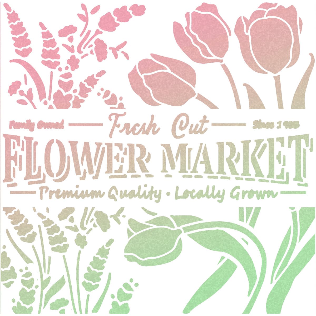 Ciao Bella Texture Stencil 8x8 Flower Market