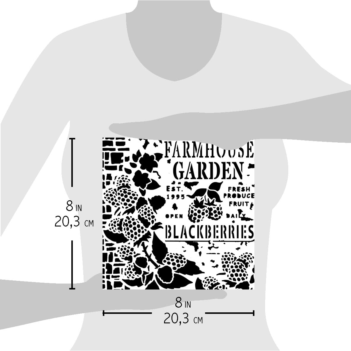 Ciao Bella Texture Stencil 8x8 Farmhouse Garden