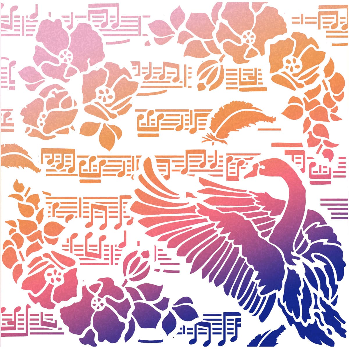 Ciao Bella Texture Stencil 8x8 Black Swan