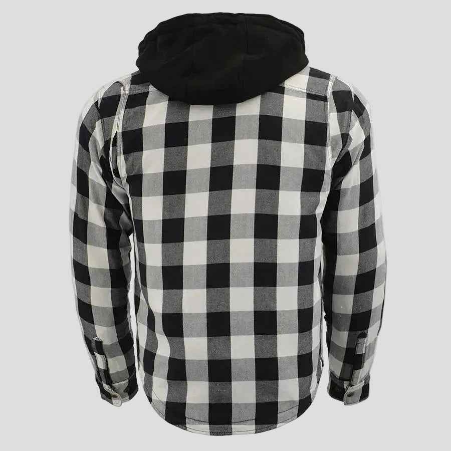 Milwaukee Leather Men's Plaid Flannel Armored Shirt Jacket