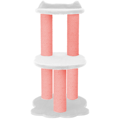 Relaxation - 2-Level Cat Tree - White Faux Fur