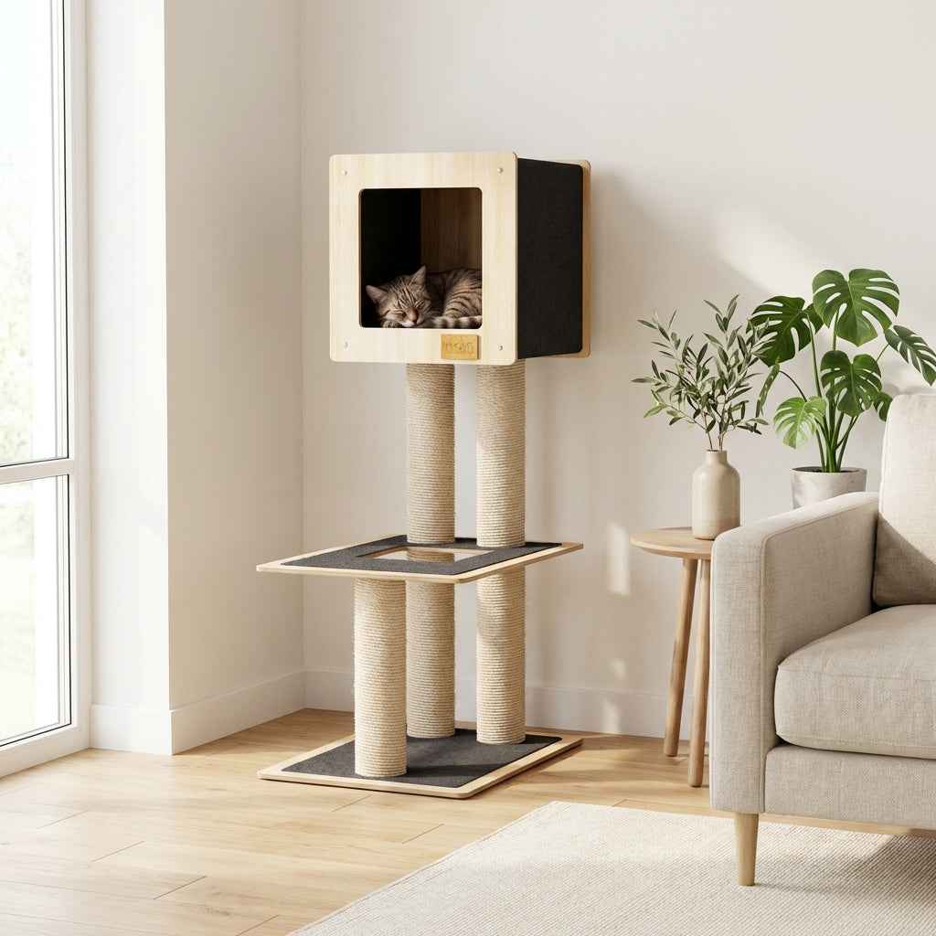 Hut Hideout - 2-Level Deluxe Cat Tree