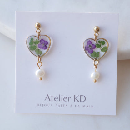 Boucles d’oreilles Chloé - coeur (moyen)