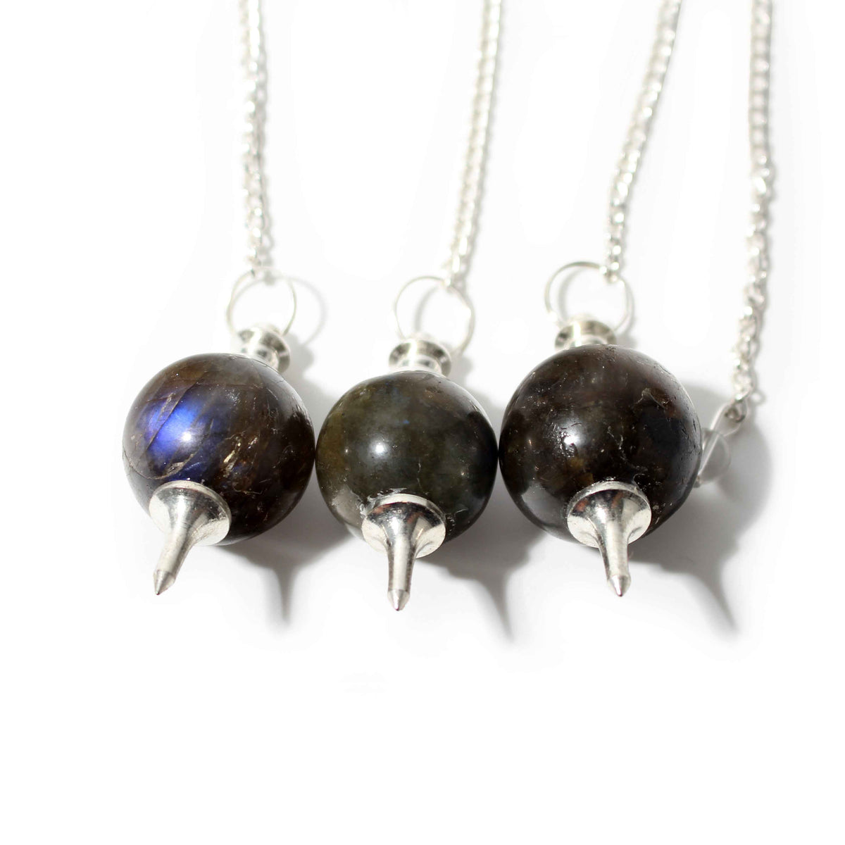 Labradorite Ball and Point Pendulum - 3 Pack