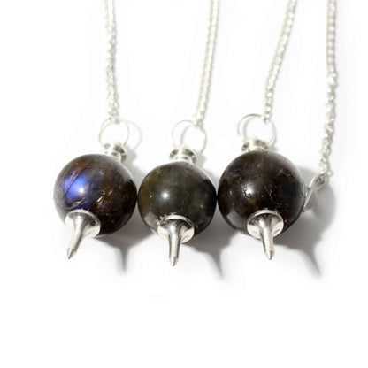 Labradorite Ball and Point Pendulum - 3 Pack