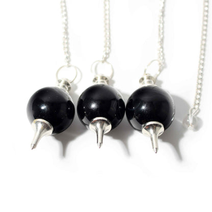 Black Onyx Ball and Point Pendulum - 3 Pack