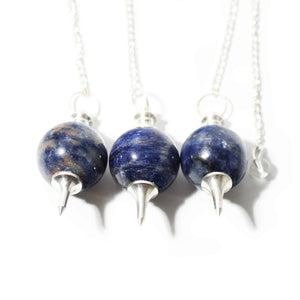 Sodalite Ball and Point Pendulum - 3 Pack
