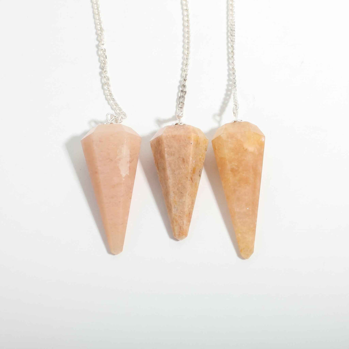 Peach Aventurine Pendulum 6 Facet & Bead - 3 Pack
