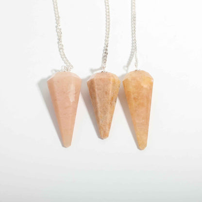 Peach Aventurine Pendulum 6 Facet & Bead - 3 Pack