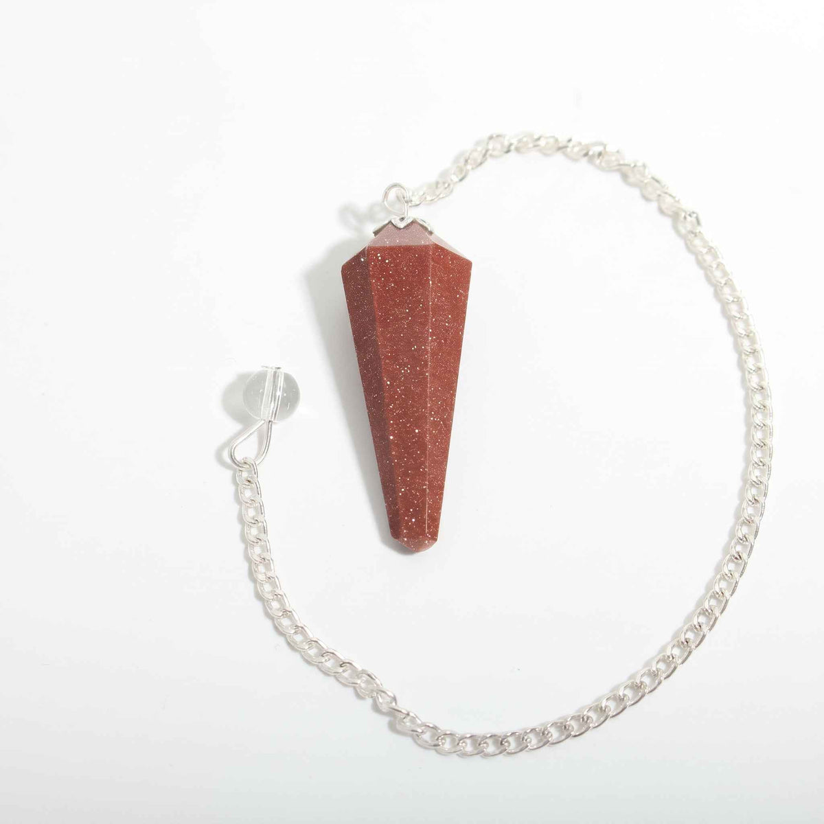 Brown Goldstone Pendulum 6 Facet & Bead - 3 Pack