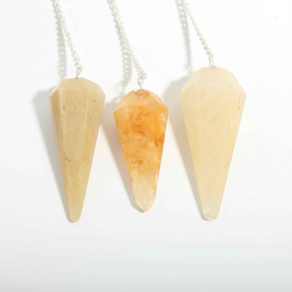 Golden Quartz Pendulum 6 Facet & Bead - 3 Pack