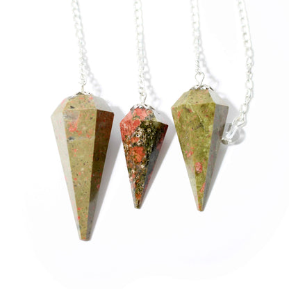 Unakite Pendulum 6 Facet & Bead - 3 Pack
